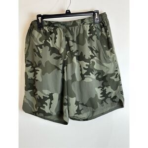 Patagonia camouflage 9 Trail GREEN Shorts with elastic tie waistband Size